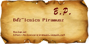 Bölcsics Piramusz névjegykártya